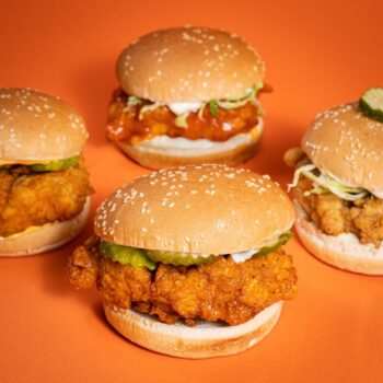 four chicken sandwiches